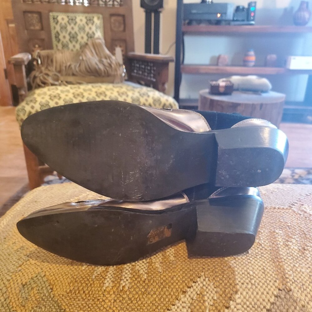 Black/silver suede booties - Picture 6 of 8